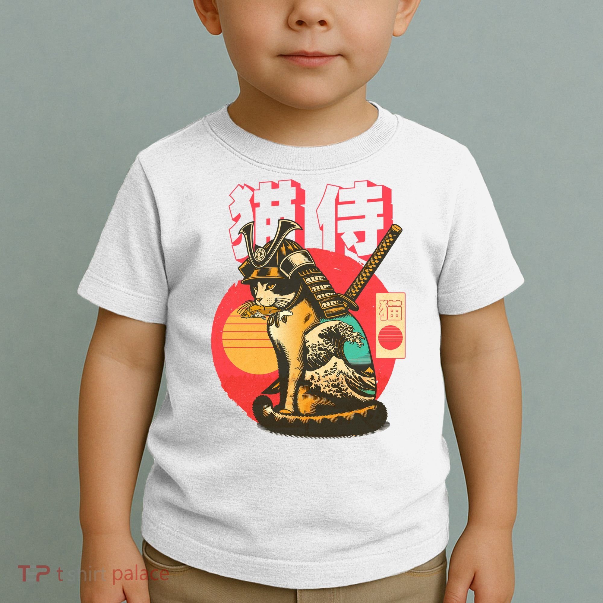 Samurai Cat Graphic Toddler T-Shirt