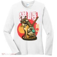Samurai Cat Graphic Women's Long Sleeve Shirt thumb 0