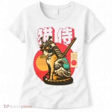 Samurai Cat Graphic Women's T-Shirt