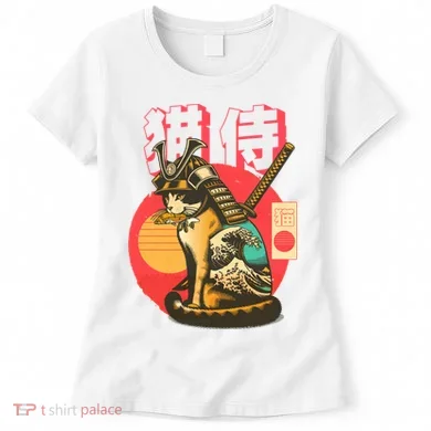 Samurai Cat Graphic Women's T-Shirt