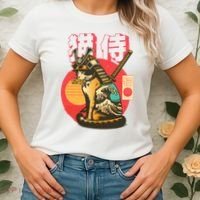 Samurai Cat Graphic Women's T-Shirt thumb 2
