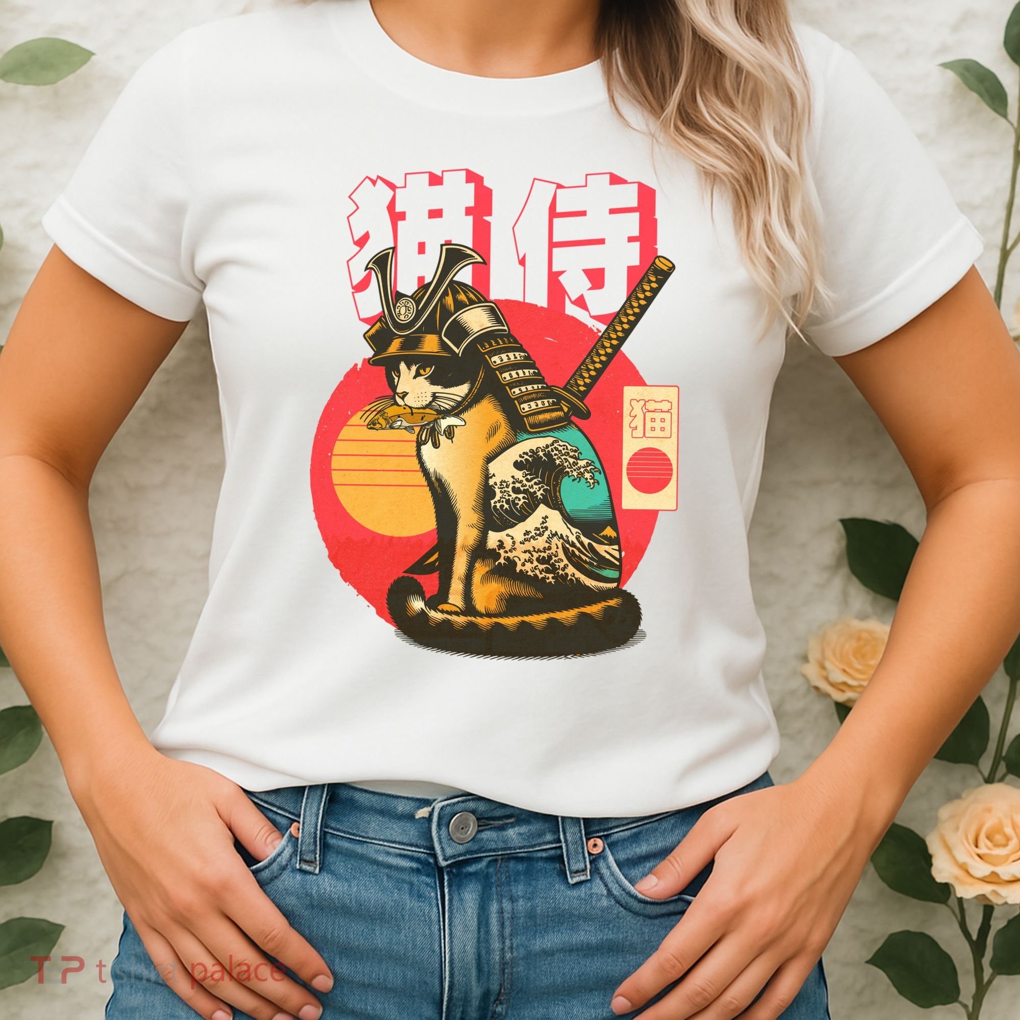Samurai Cat Graphic Women's T-Shirt