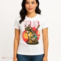 Samurai Cat Graphic Women's T-Shirt thumb 4