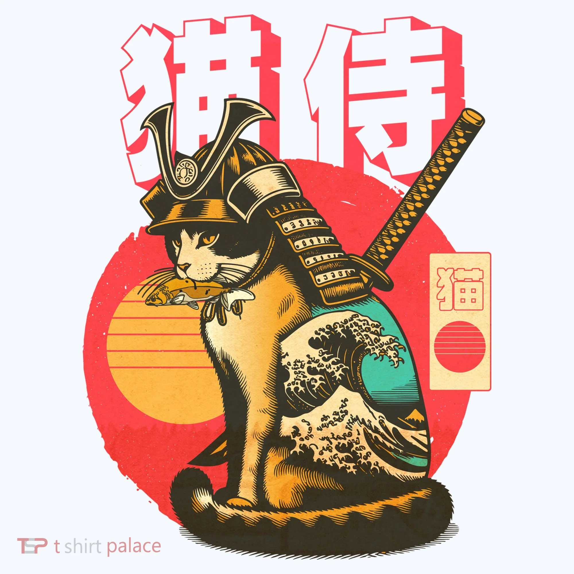 Samurai Cat Graphic Kids Sweatshirt