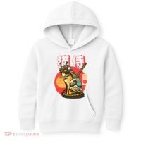 Samurai Cat Graphic Kids Hoodie thumb 0
