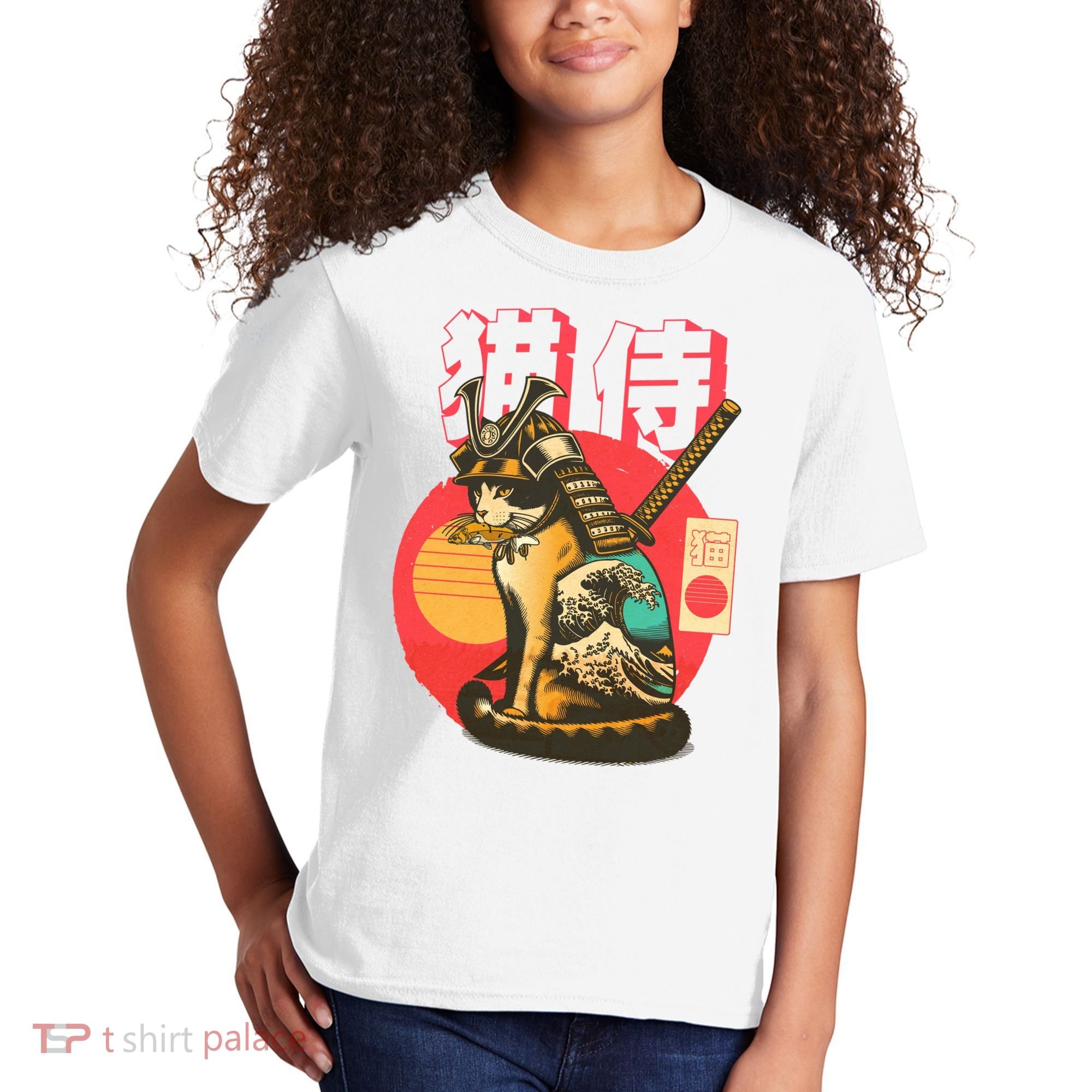 Samurai Cat Graphic Kids T-Shirt