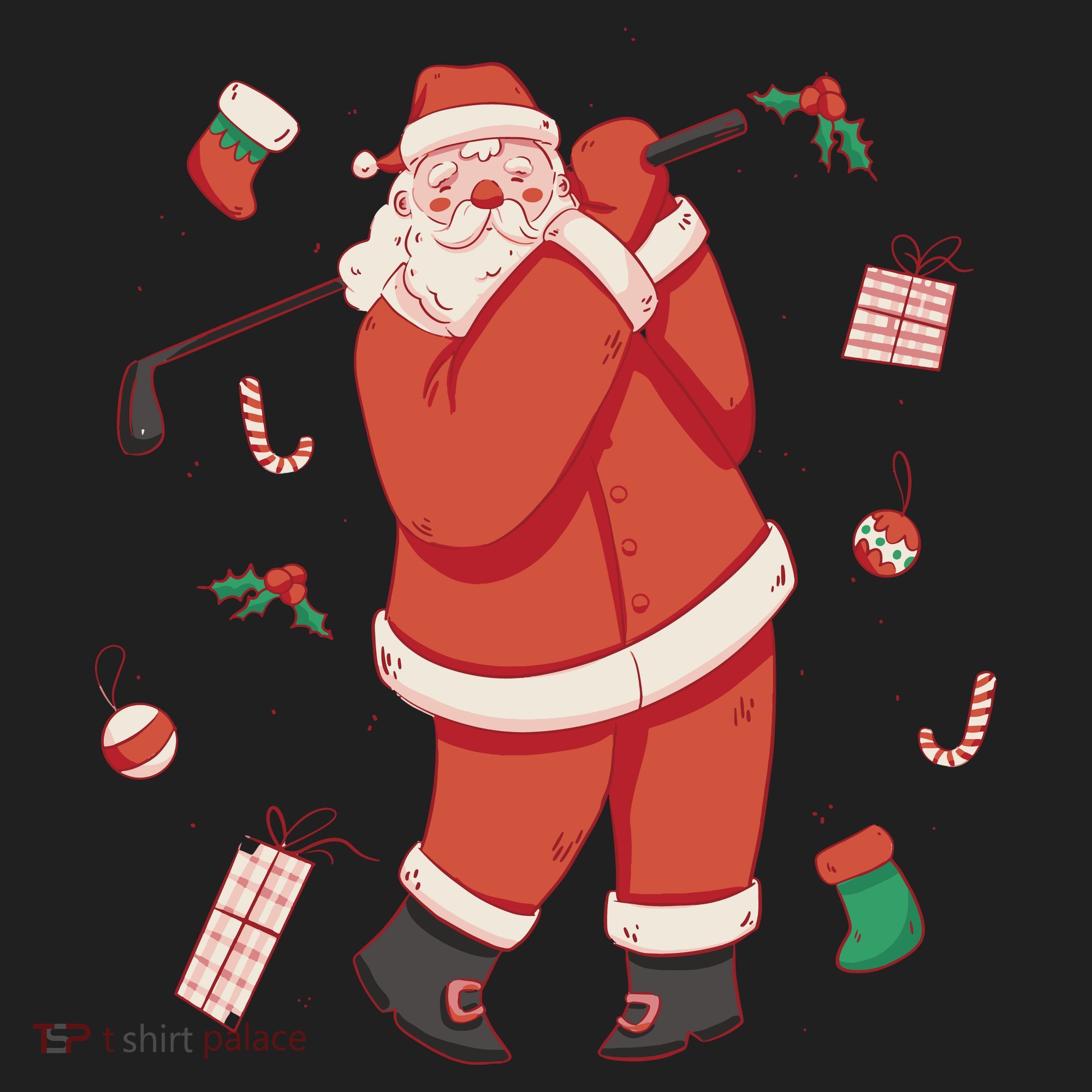 Santa Claus Golf Lover Holiday Women's Sweatshirt