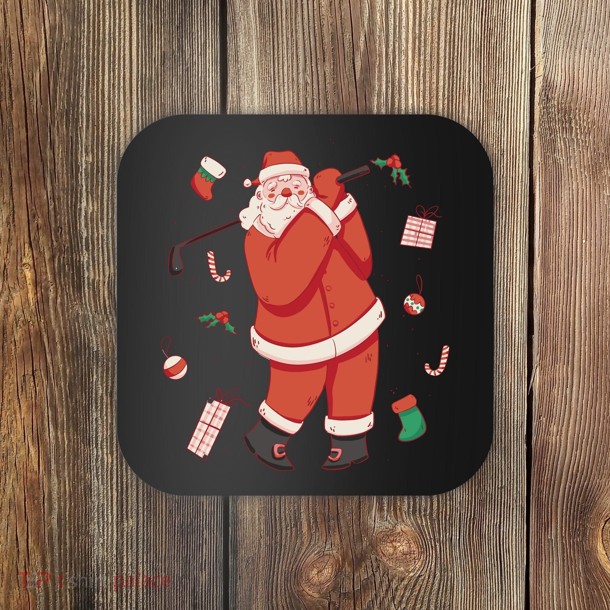 Santa Claus Golf Lover Holiday Coaster