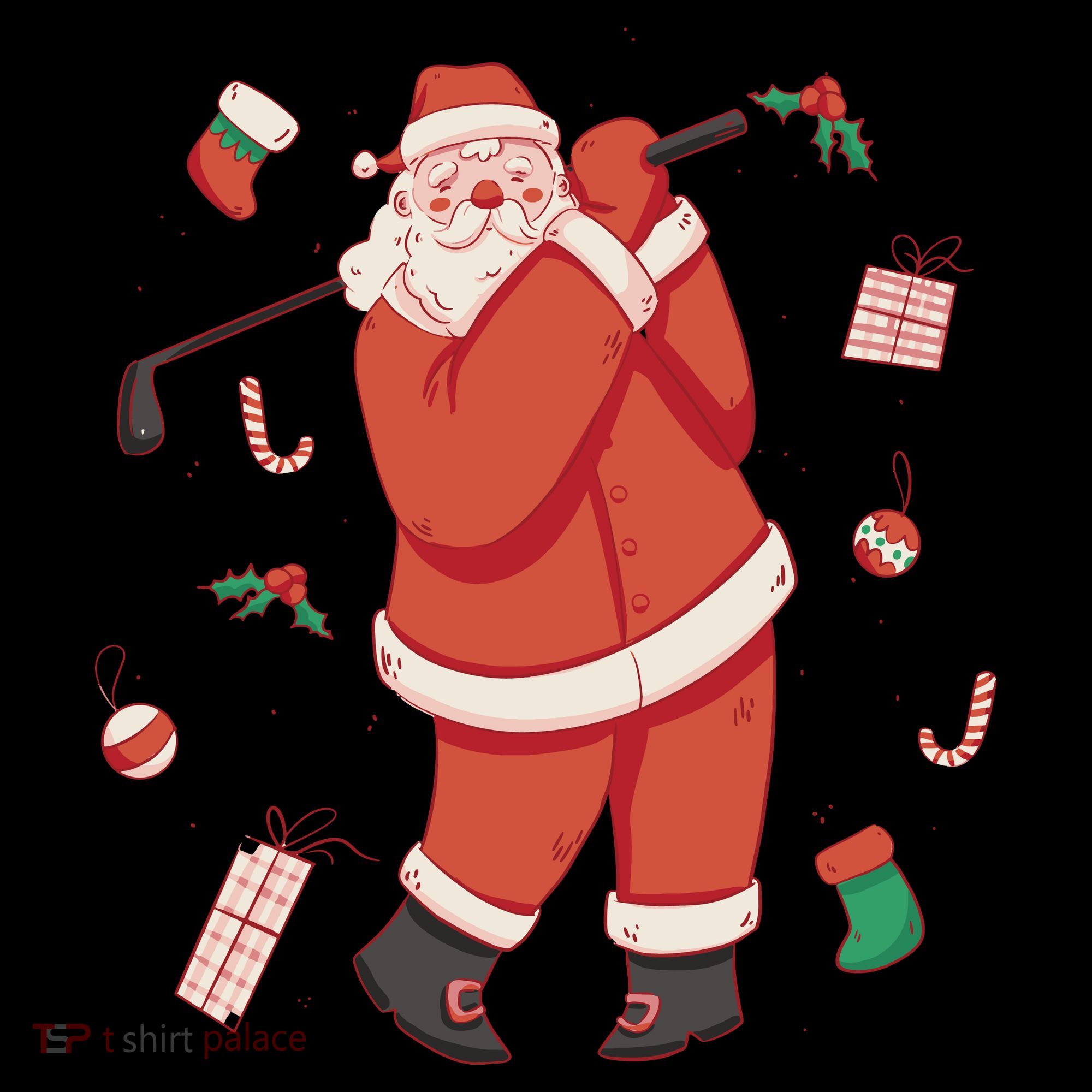 Santa Claus Golf Lover Holiday Coaster