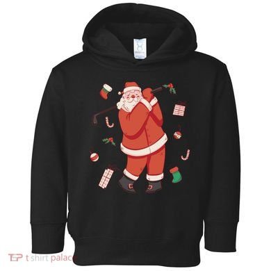 Santa Claus Golf Lover Holiday Toddler Hoodie