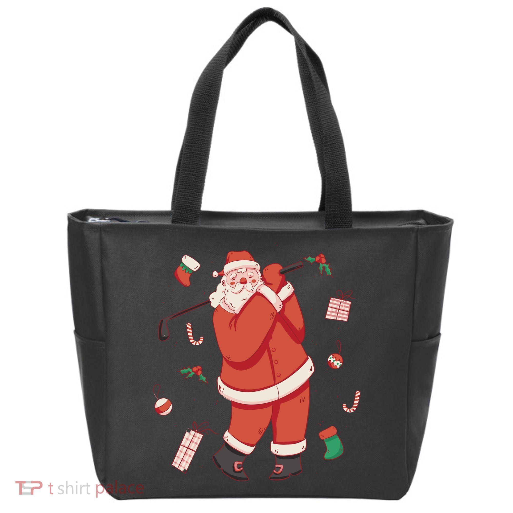 Santa Claus Golf Lover Holiday Tote Bag