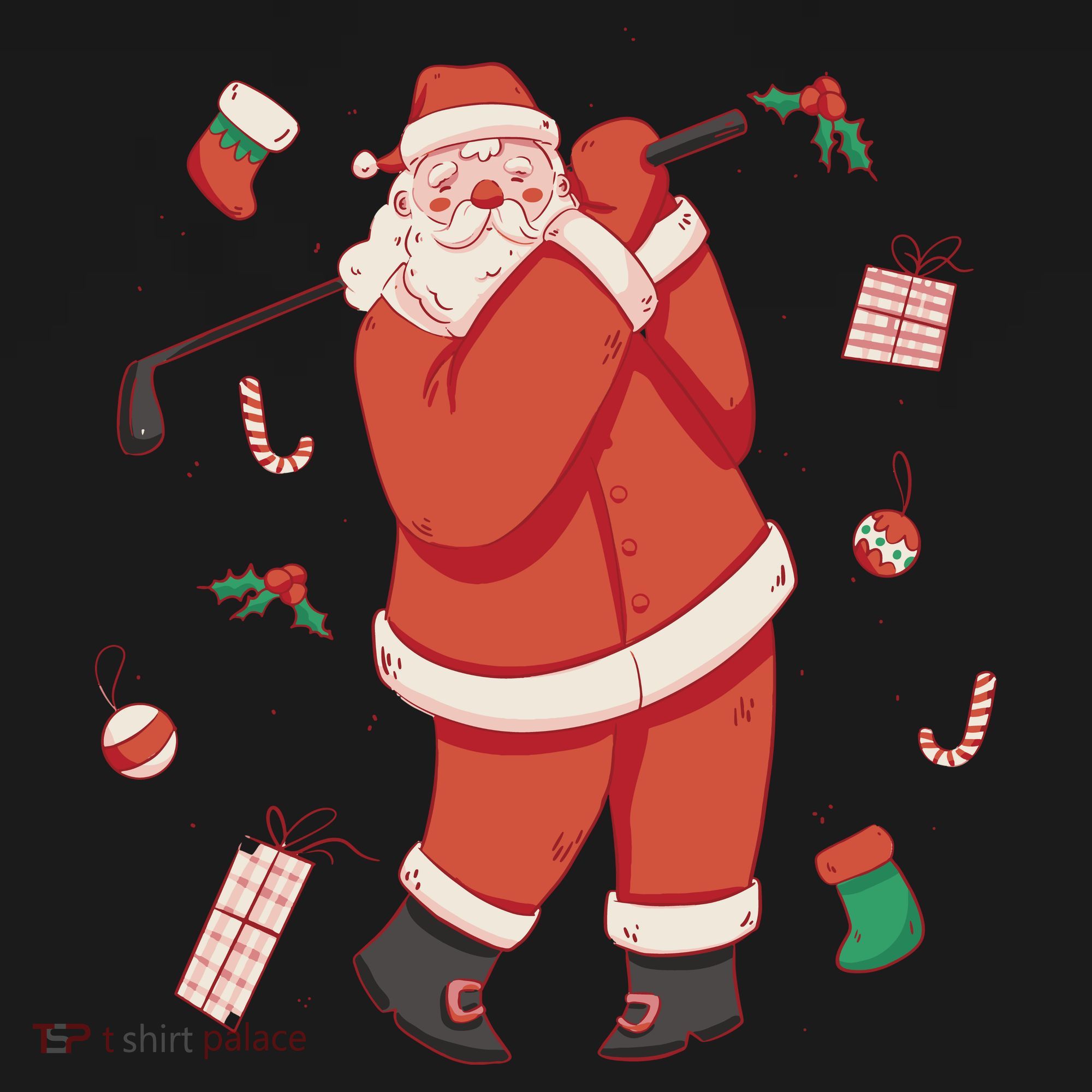 Santa Claus Golf Lover Holiday Tote Bag