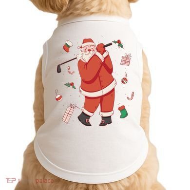 Santa Claus Golf Lover Holiday Doggie Tank