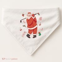 Santa Claus Golf Lover Holiday USA-Made Doggie Bandana thumb 0