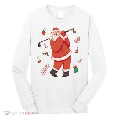 Santa Claus Golf Lover Holiday Long Sleeve Shirt