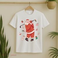 Santa Claus Golf Lover Holiday T-Shirt thumb 2