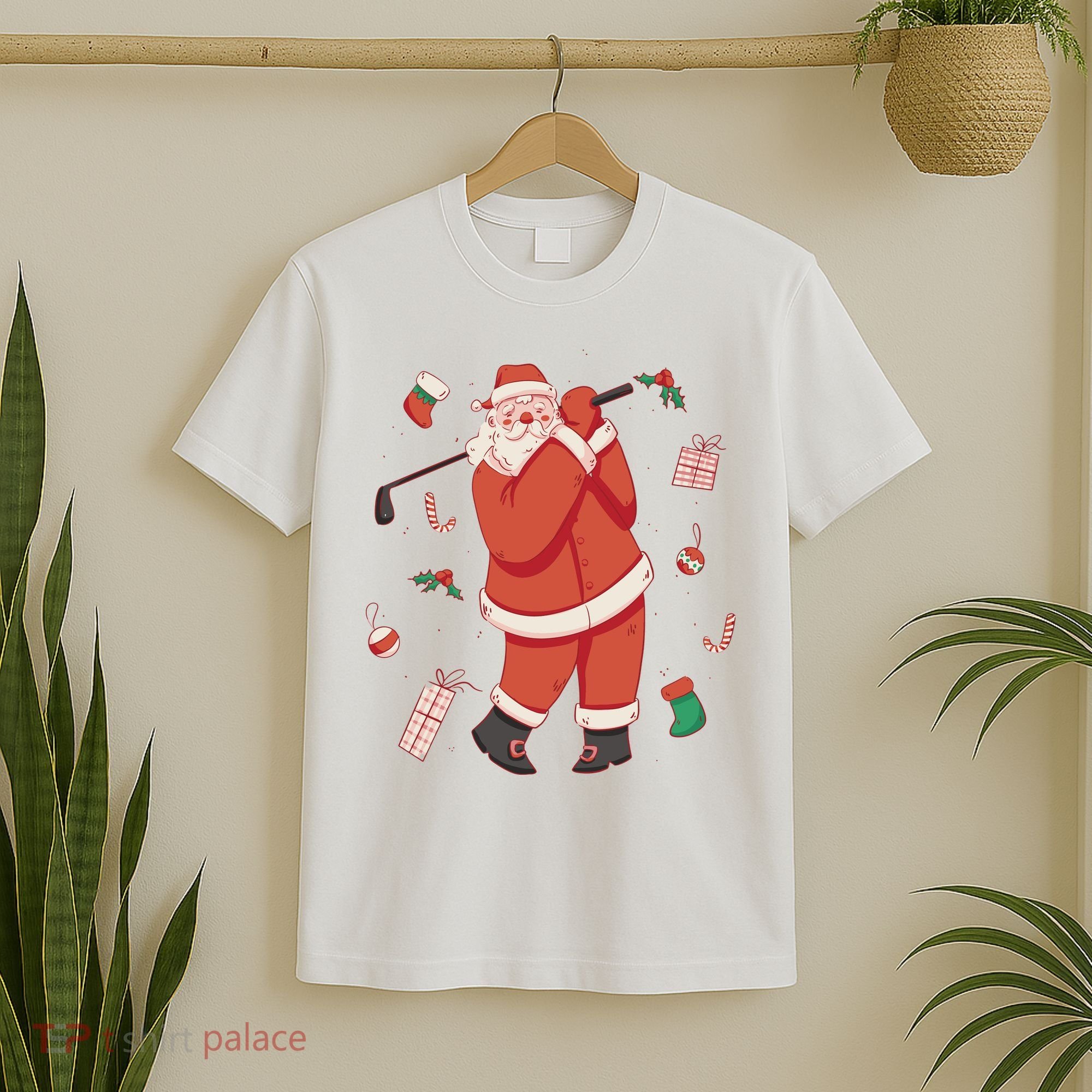 Santa Claus Golf Lover Holiday T-Shirt