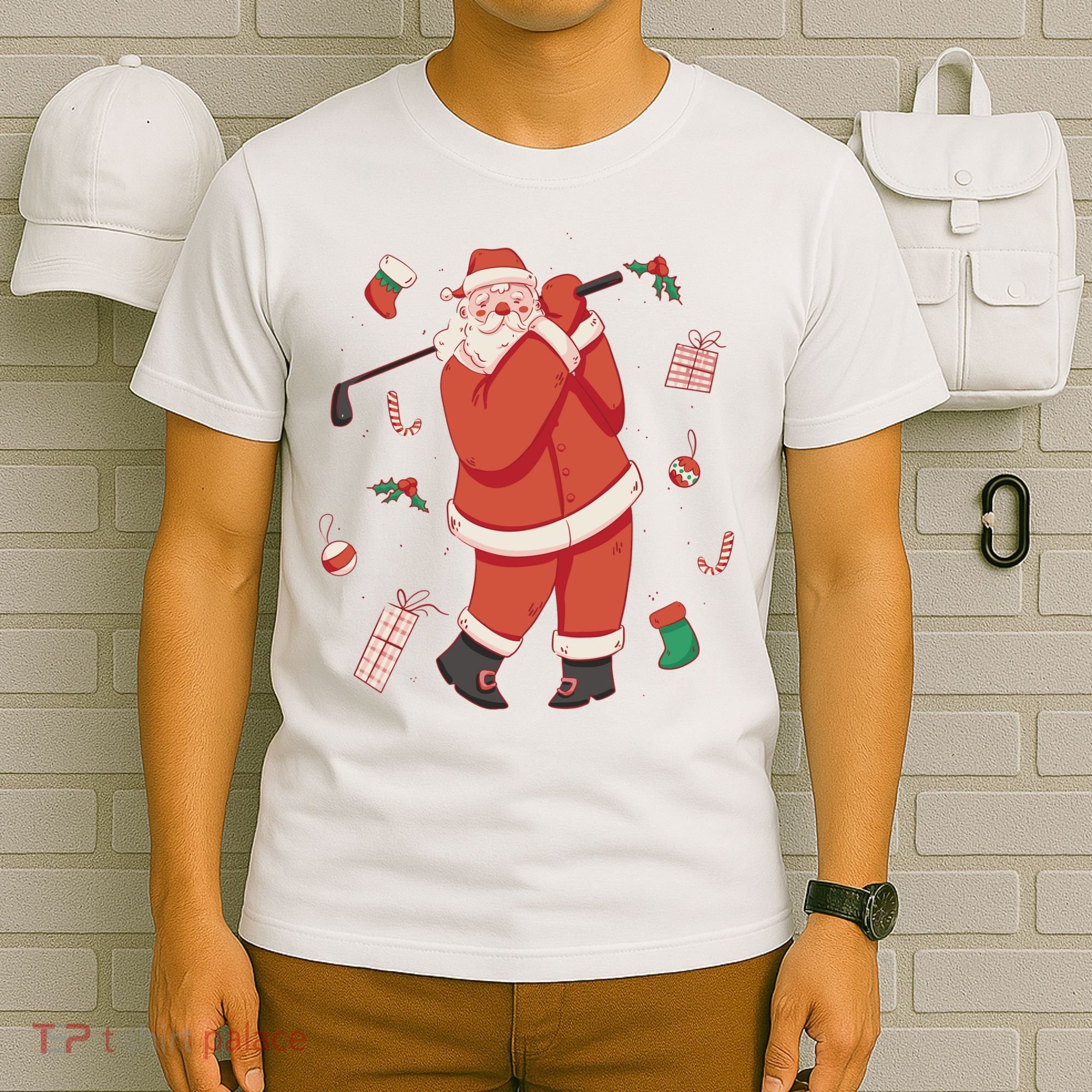 Santa Claus Golf Lover Holiday T-Shirt