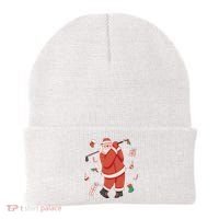 Santa Claus Golf Lover Holiday Beanie thumb 0