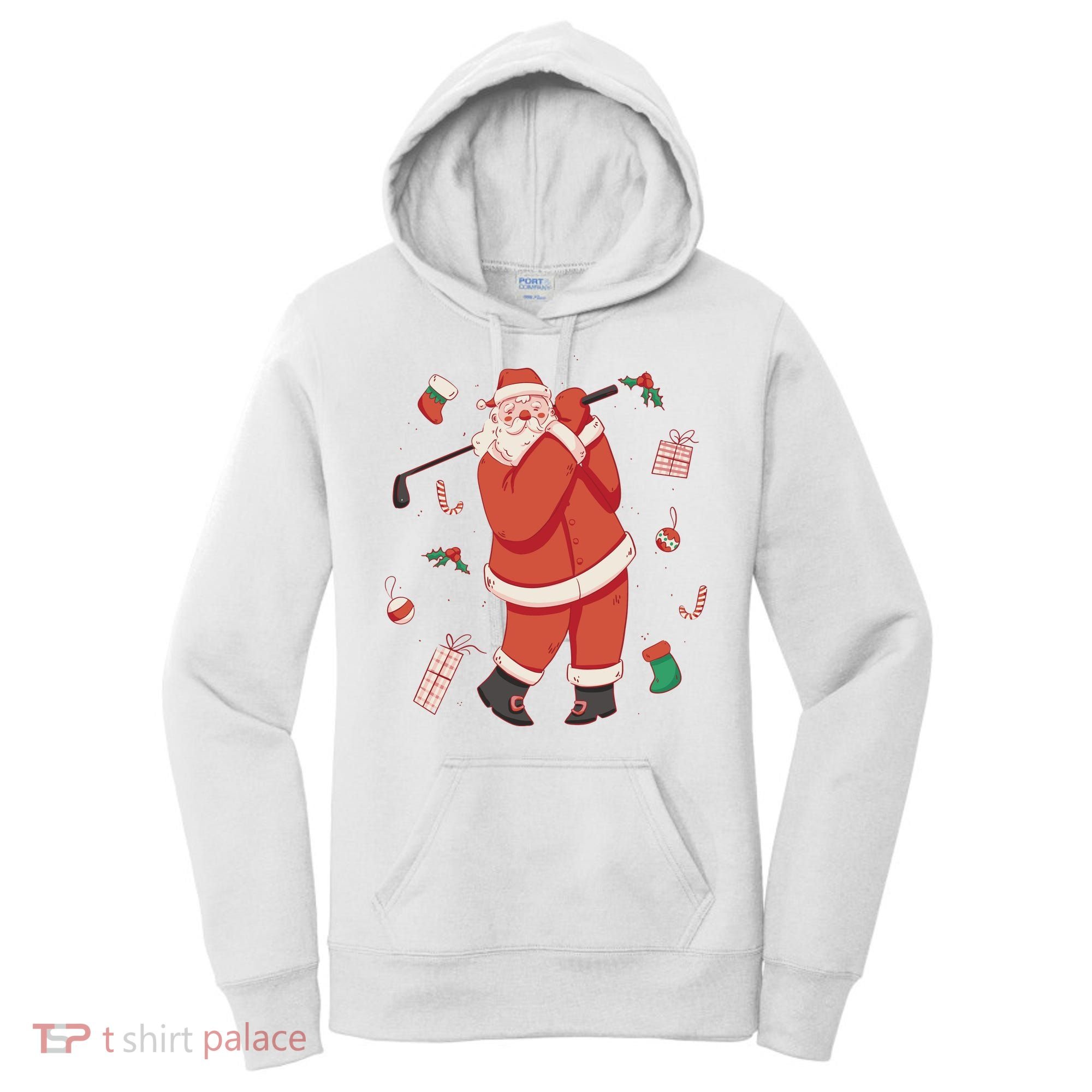 Santa Claus Golf Lover Holiday Women's Hoodie