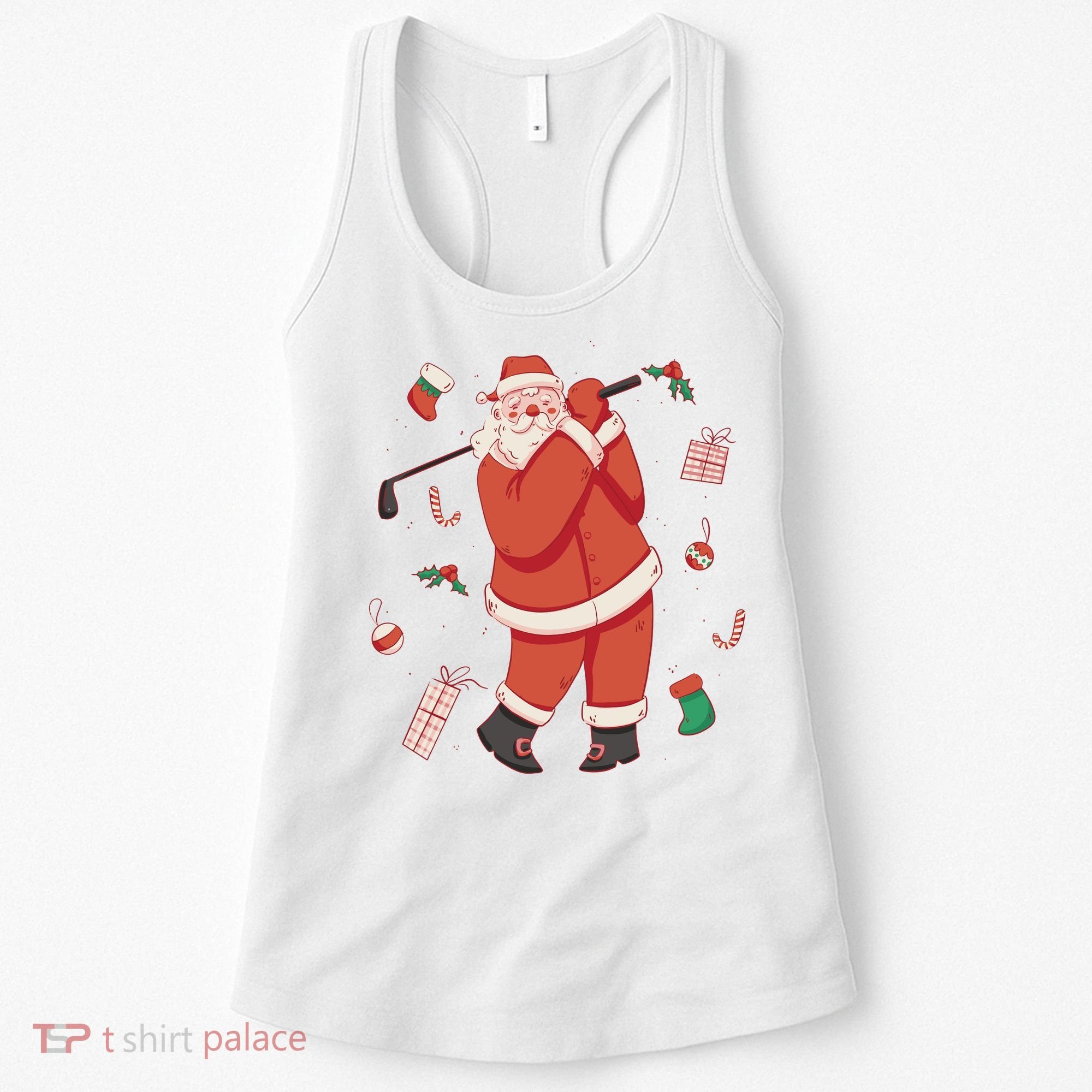 Santa Claus Golf Lover Holiday Women's Tank Top