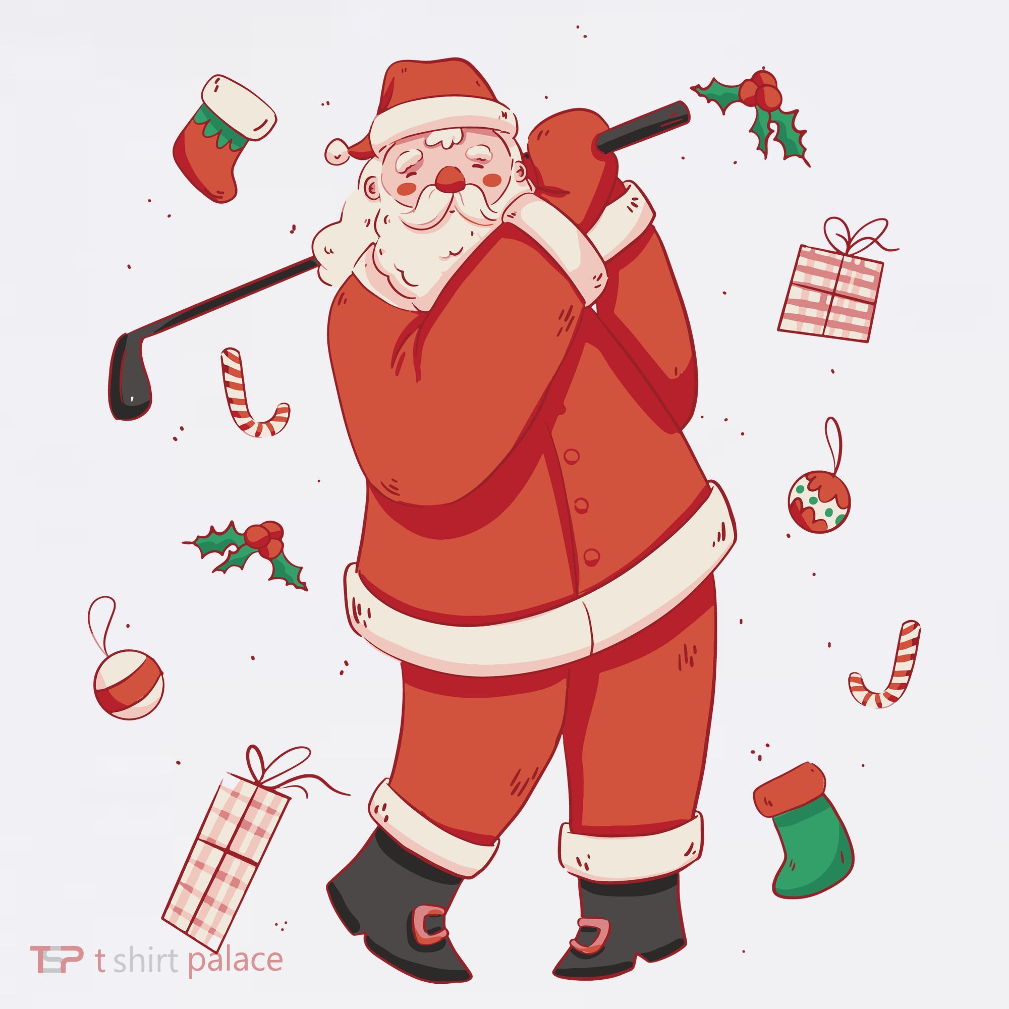 Santa Claus Golf Lover Holiday Women's Tank Top