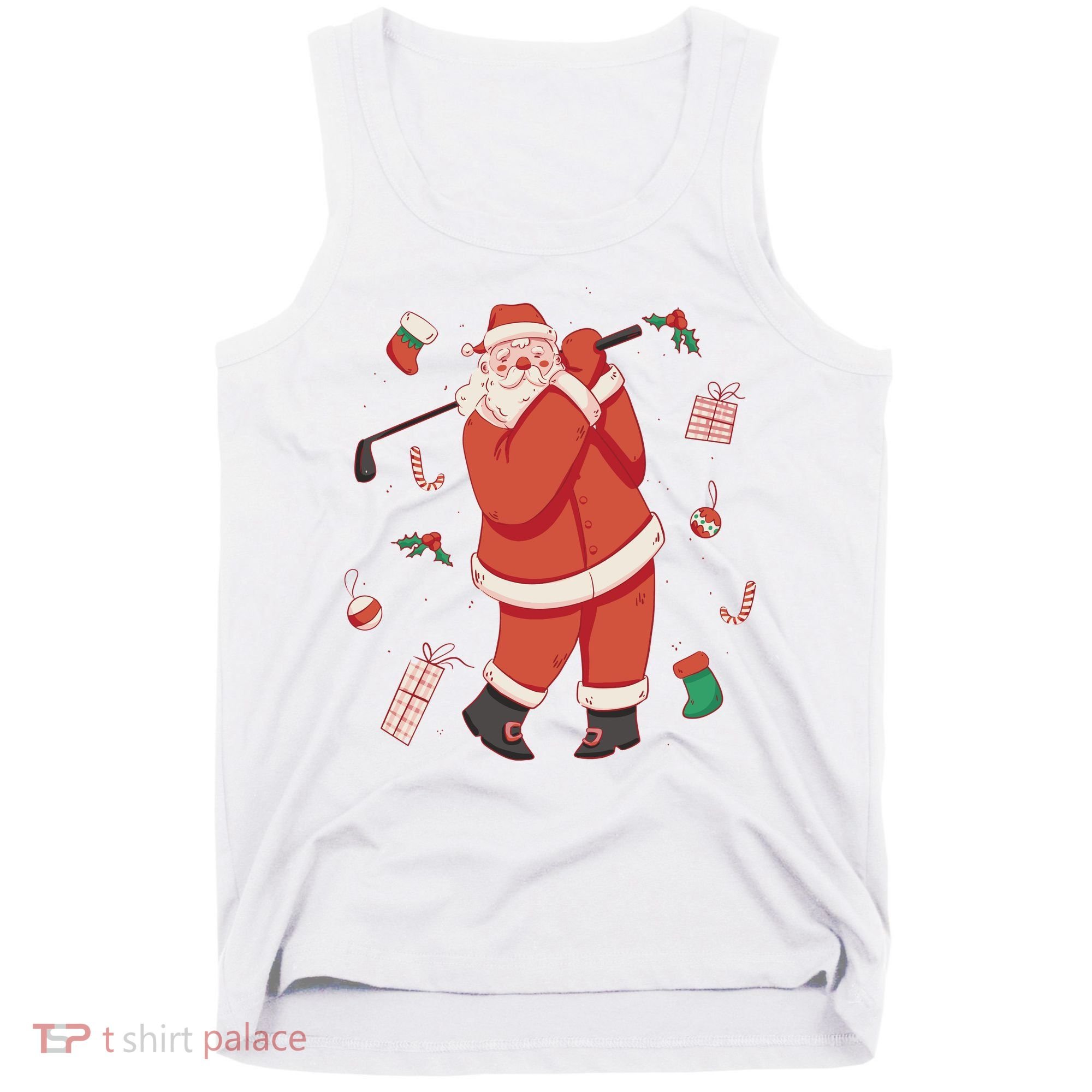 Santa Claus Golf Lover Holiday Tank Top