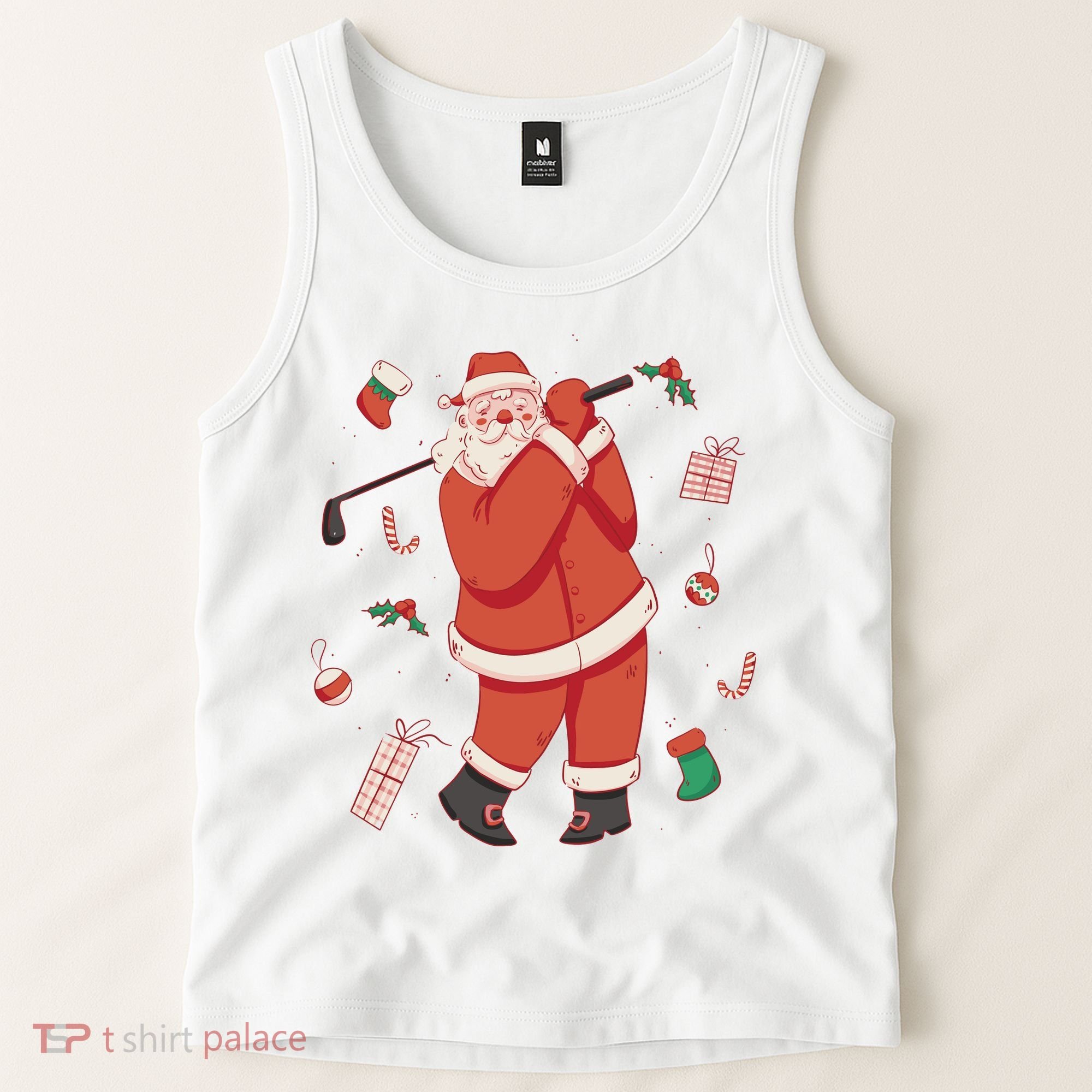Santa Claus Golf Lover Holiday Tank Top