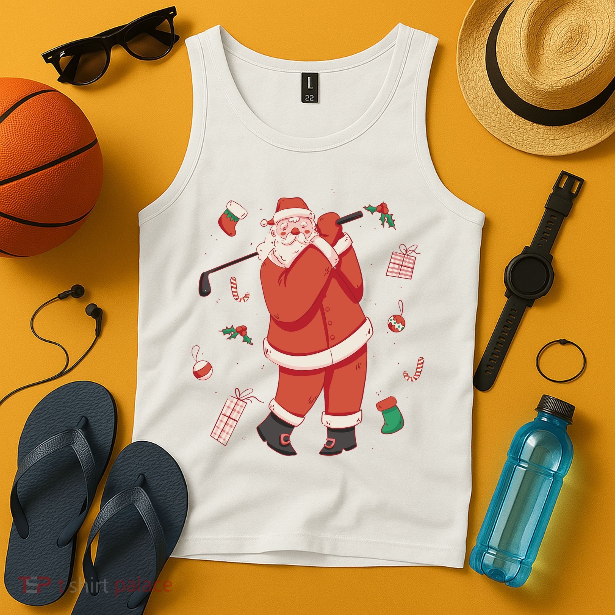Santa Claus Golf Lover Holiday Tank Top