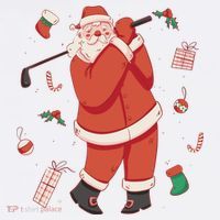 Santa Claus Golf Lover Holiday Golf Towel thumb 3