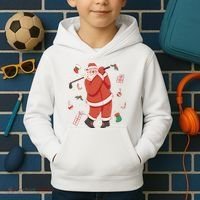 Santa Claus Golf Lover Holiday Kids Hoodie thumb 2