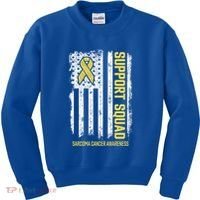 Sarcoma Cancer Gift Support Squad Sarcoma Cancer Awareness Gift Kids Sweatshirt thumb 0