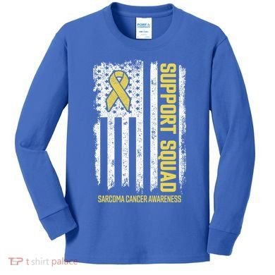 Sarcoma Cancer Gift Support Squad Sarcoma Cancer Awareness Gift Kids Long Sleeve Shirt