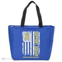 Sarcoma Cancer Gift Support Squad Sarcoma Cancer Awareness Gift Tote Bag thumb 0