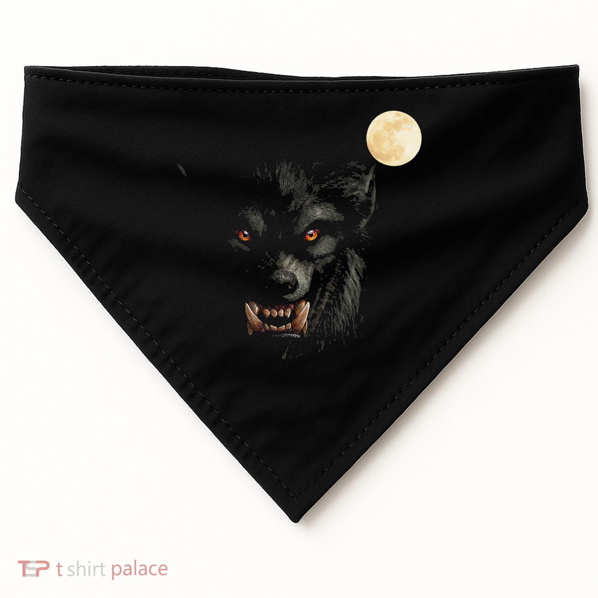 Scary Cool Halloween Werewolf Lychan Trick Or Treat Party USA-Made Doggie Bandana