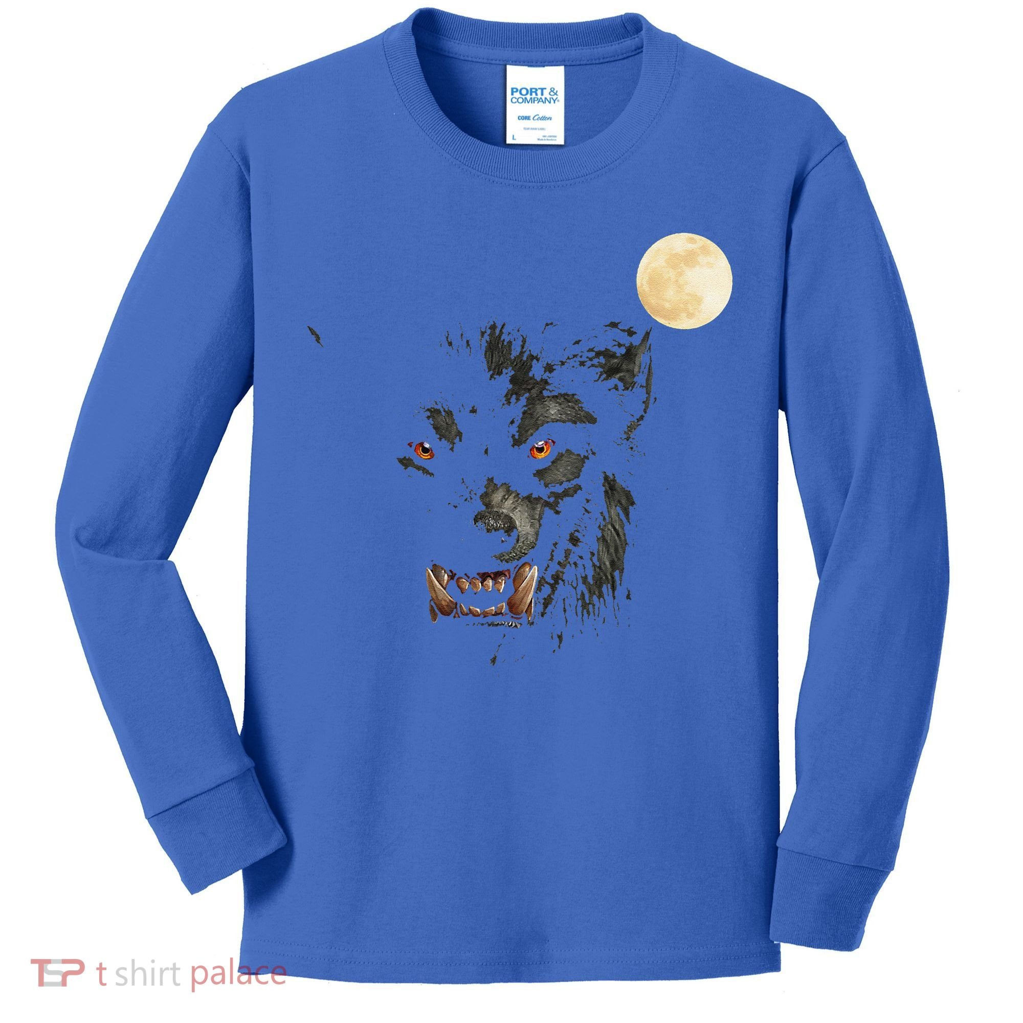 Scary Cool Halloween Werewolf Lychan Trick Or Treat Party Kids Long Sleeve Shirt