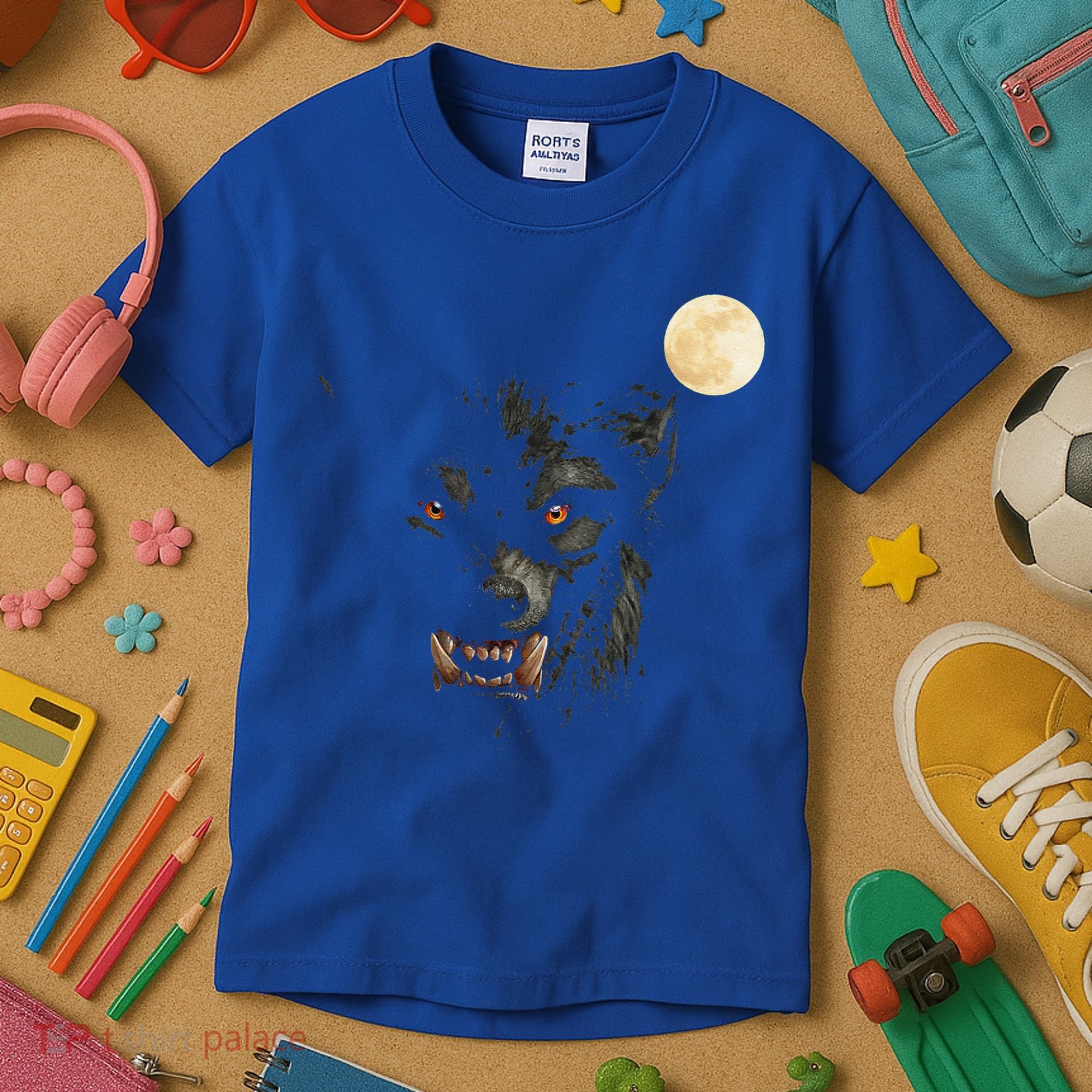Scary Cool Halloween Werewolf Lychan Trick Or Treat Party Kids T-Shirt