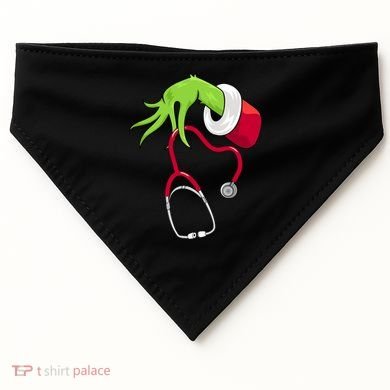 Stethoscope Christmas Holiday USA-Made Doggie Bandana
