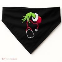 Stethoscope Christmas Holiday USA-Made Doggie Bandana thumb 0