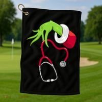 Stethoscope Christmas Holiday Golf Towel thumb 1