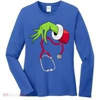 Stethoscope Christmas Holiday Women's Long Sleeve Shirt thumb 0