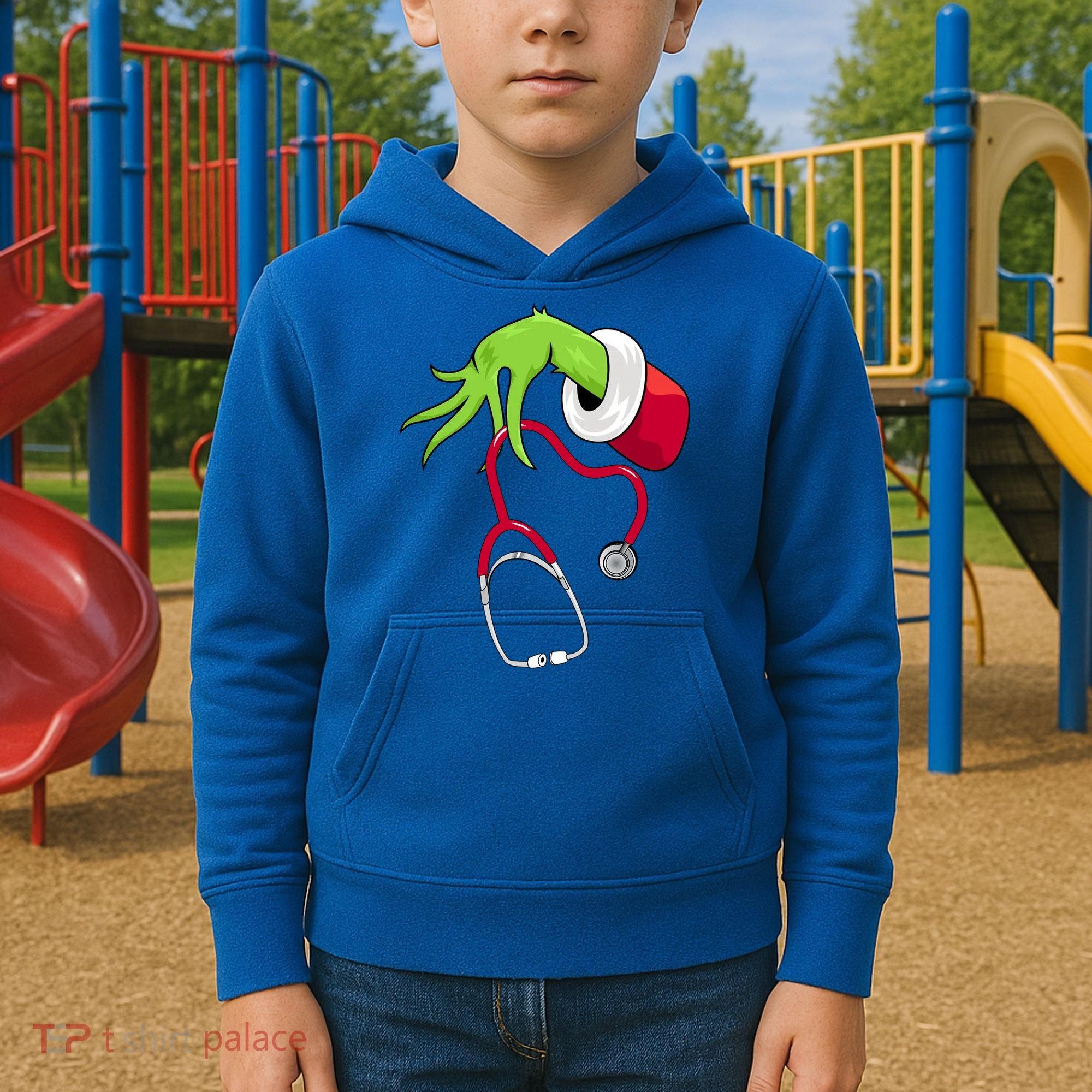 Stethoscope Christmas Holiday Kids Hoodie