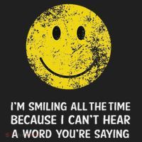 Smiling Cant Hear A Word Funny Deaf Old People Joke Beanie thumb 2