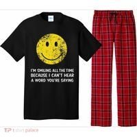 Smiling Cant Hear A Word Funny Deaf Old People Joke Pajama Set thumb 0