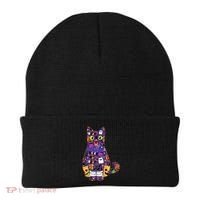 Spooky Cute Halloween Pattern Kitty Cat Beanie thumb 0