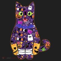 Spooky Cute Halloween Pattern Kitty Cat Beanie thumb 2