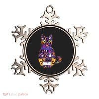 Spooky Cute Halloween Pattern Kitty Cat Ornament thumb 0