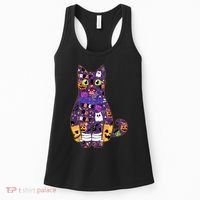 Spooky Cute Halloween Pattern Kitty Cat Women's Tank Top thumb 0
