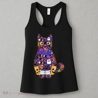 Spooky Cute Halloween Pattern Kitty Cat Women's Tank Top thumb 3