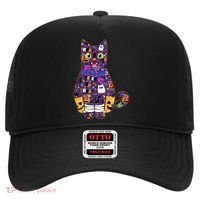 Spooky Cute Halloween Pattern Kitty Cat Hat thumb 0